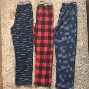 3 pairs Calvin Klein Boys Pajama Pants L 10/12